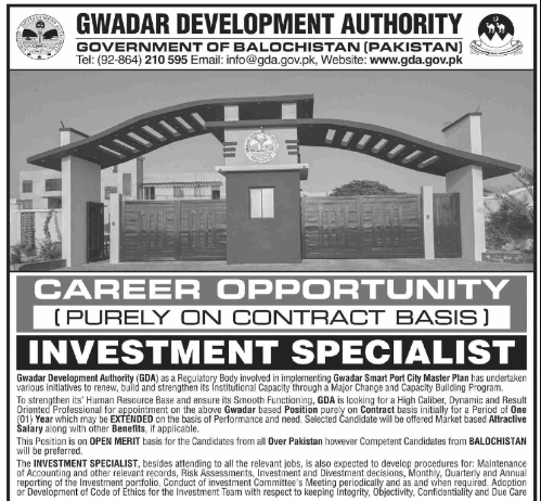 Gwadar Development Authority GDA Job