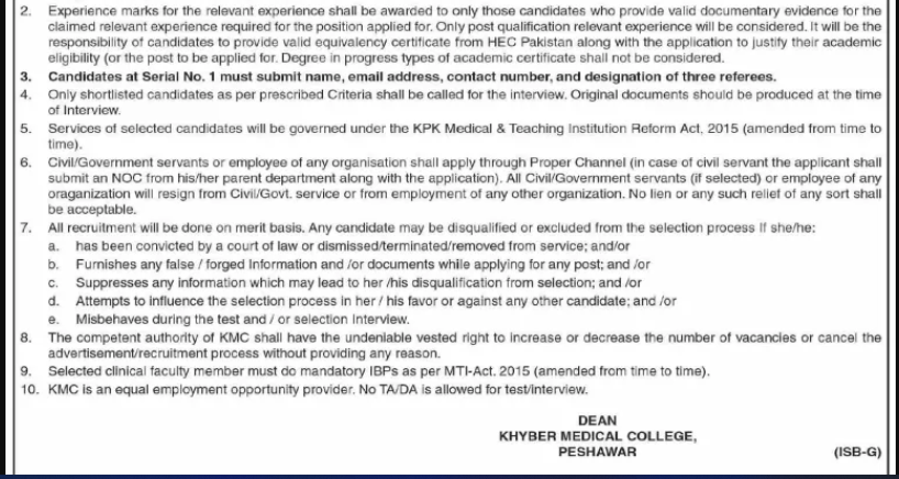 Khyber Medical University KMU Peshawar Jobs