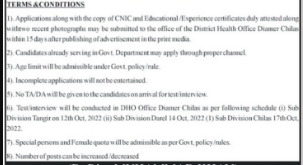 District Health Officer DHO Diamer Chilas Jobs